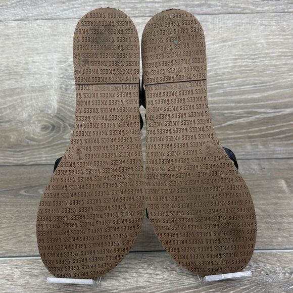 Tkees Mia Napa Women’s Sz 8/EU 39 Black Leather Strappy Toe Loop Sandals - Picture 7 of 11